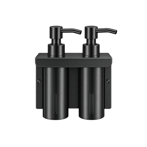 Double Liquid Dispenser in Matte Black