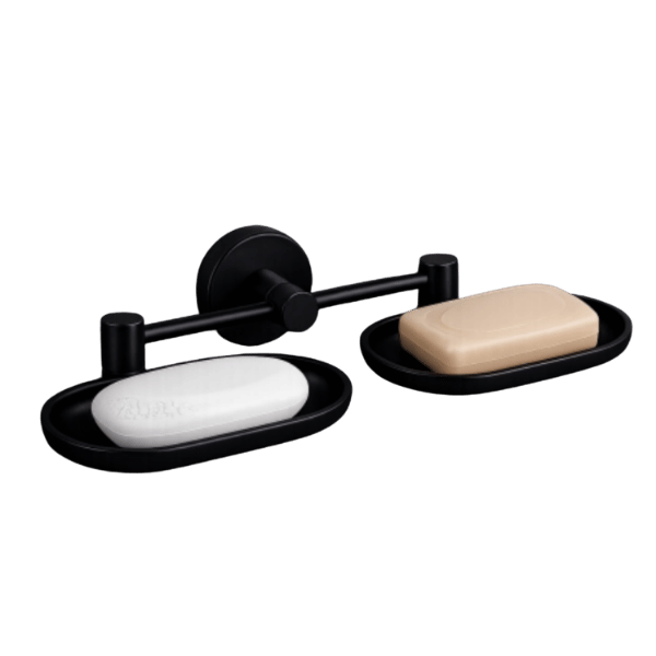 Soap Dish Double in Matte Black