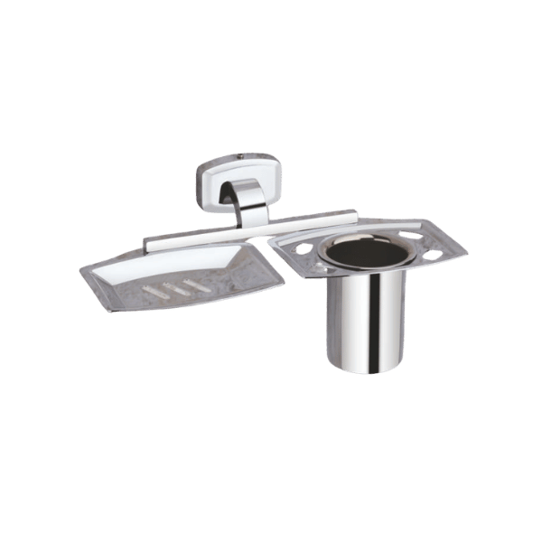 Soap Dish with Tumbler in Chrome
